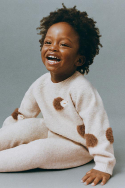 ZARA ТРИКОТАЖНЫЕ ЛЕГИНСЫ С КАРМАНОМ И ЭТИКЕТКОЙ С ЕЖИКОМ, СВЕТЛО-БЕЖЕВЫЙ