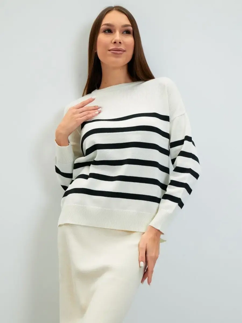 Джемпер в полоску вязаный