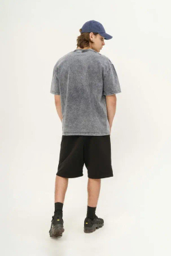 Футболка КУЛЬТУРА oversize "Premium", garment dyed серо-синий