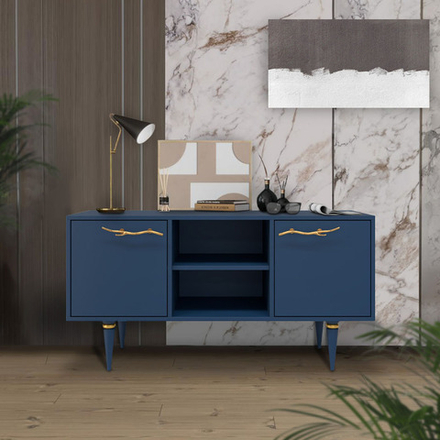 Тумба под ТВ Арт Колор matte 117см Классик Сильвер Королевский синий матовый