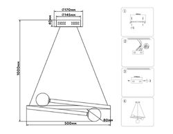 Ambrella Подвесной светодиодный светильник с пультом управления LineTech FL66293