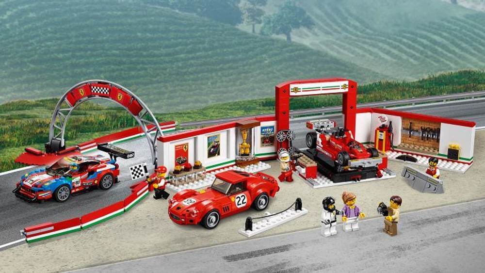 LEGO Speed Champions: Уникальный гараж Ferrari 75889 — Ferrari Garage 250 GTO, 488 GT — Лего Спид чампионс Чемпионы скорости