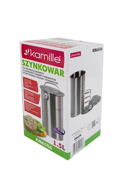 Ветчинница из нержавеющей стали с термометром 1,5 л. Kamille КМ-6506