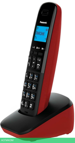 Радиотелефон DECT Panasonic KX-TGB610RUR черный/красный
