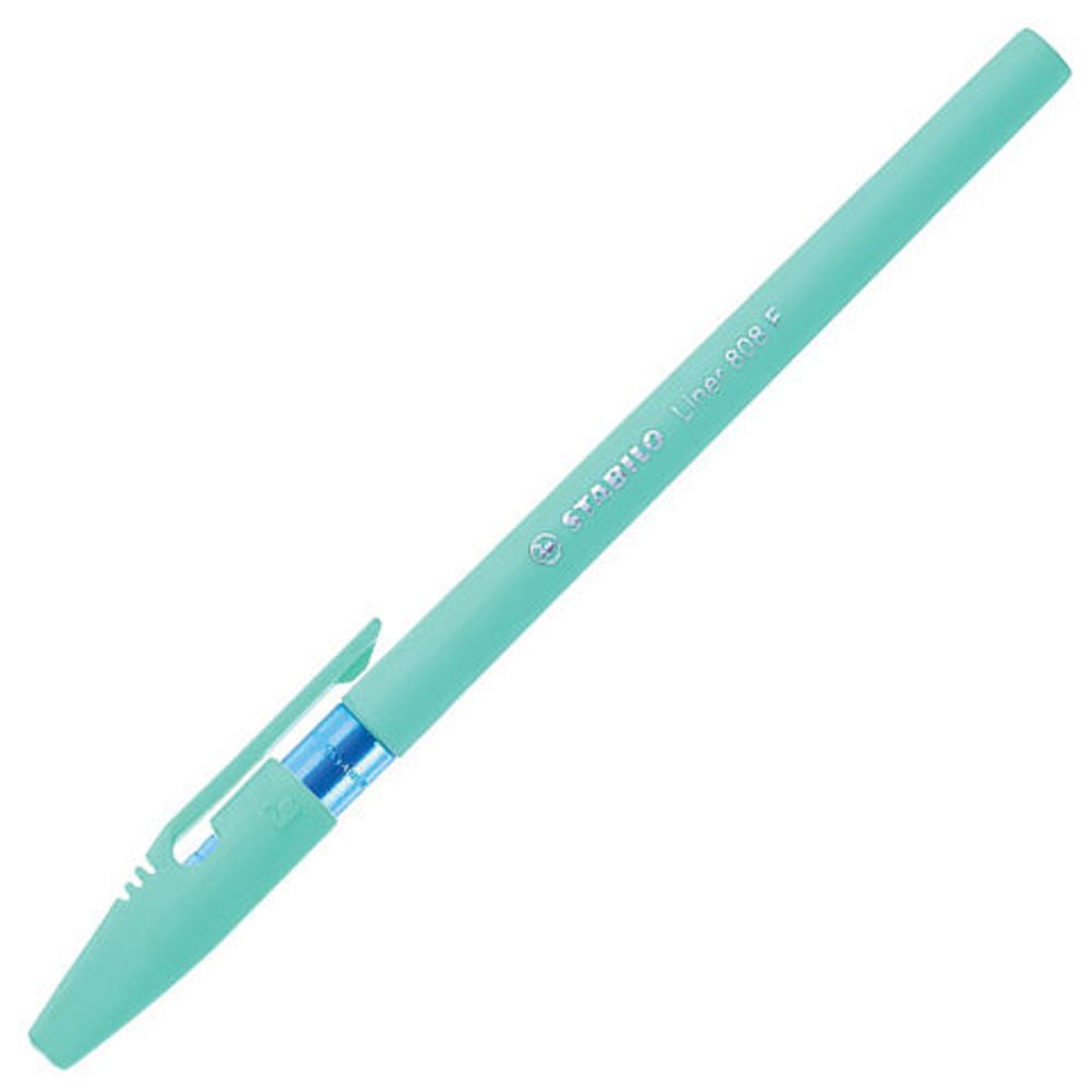Ручка шариковая STABILO "Liner Pastel", СИНЯЯ, корпус бирюзовый, узел 0,7 мм, линия письма 0,3 мм, 808FP1041-1