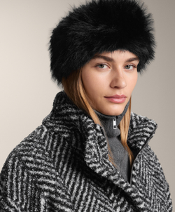 Oysho Повязка на голову из искусственного меха, черный