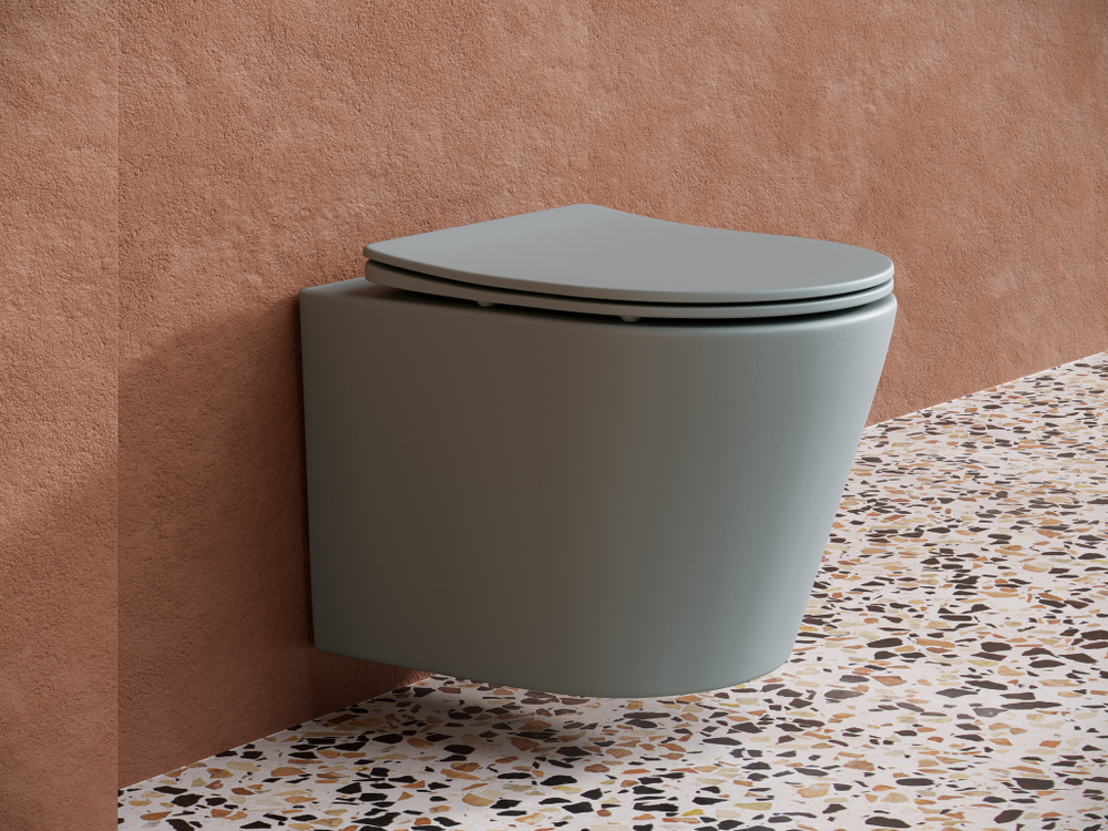 Комплект подвесной безободковый унитаз Ceramica Nova Balearica CN6000MH антрацит матовый с сиденьем микролифт + инсталляция Am.Pm ProC I012707