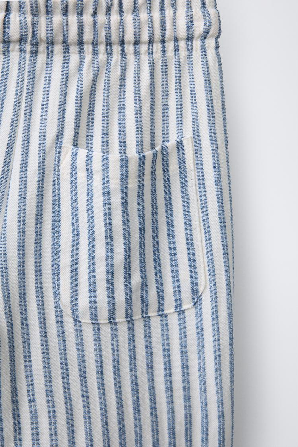 ZARA ШОРТЫ В ПОЛОСКУ В СТИЛЕ РУСТИК, ТЕМНО-СИНИЙ/БЕЛЫЙ