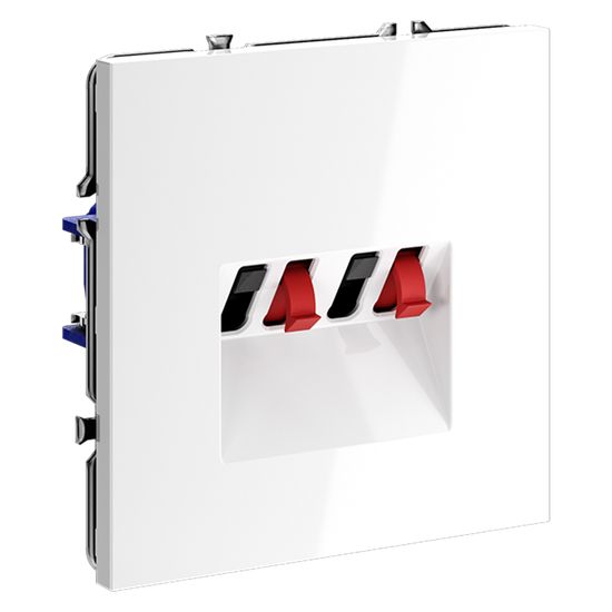 Розетка акустическая встраиваемая VOLTUM S70 4-местная, (белый глянцевый)