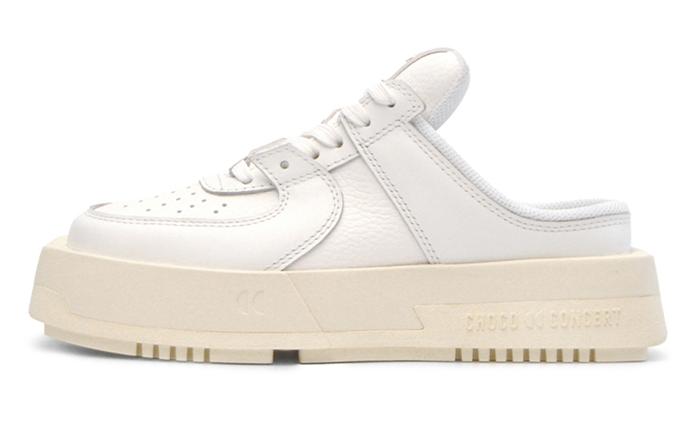 CHOCO CONCERT Cow Leather Skateboard Shoes Unisex White