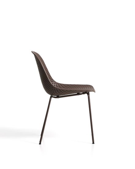 Уличный стул Quinby из коричневой стали и пластика