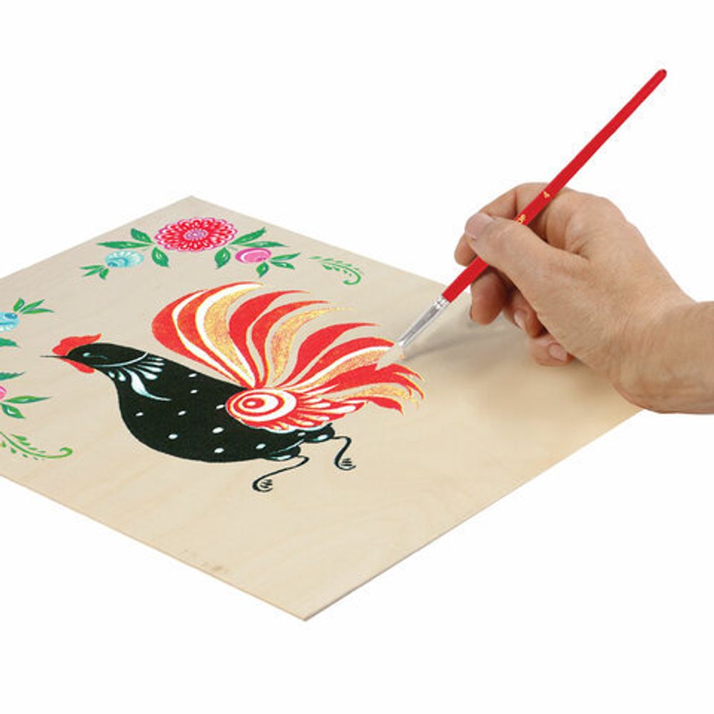 Кисти ПИФАГОР, набор 3 шт. (беличья круглая № 3, коза круглая № 4, из щетины плоская № 6), 200229