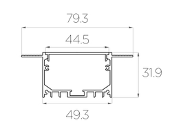 Профиль алюминиевый под шпаклевку LC-LPSH-3280-2 Anod