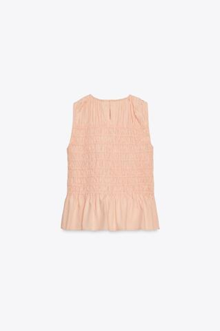 ZARA ТОП С КРУГЛЫМ ВЫРЕЗОМ, МАНДАРИНОВЫЙ