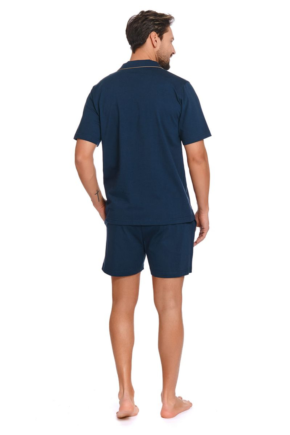 Мужская легкая пижама в классическом стиле (Размер: M) (Цвет: темно-синий)