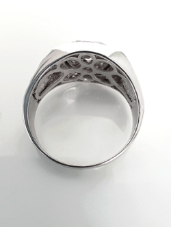 Печатка Эстерелла с фианитами, серебро, 925 проба, родирование/Ф