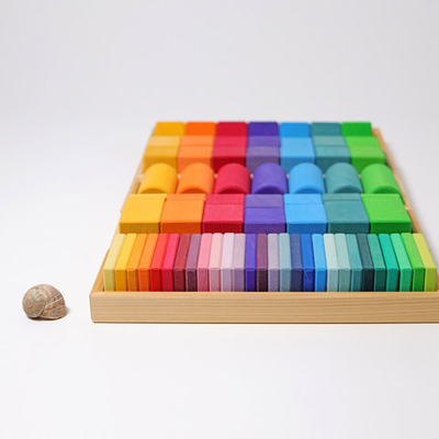 Деревянные кубики "Цвета и формы", 70 деталей