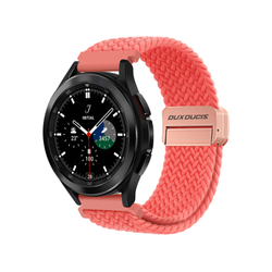 Эластичный ремешок красного цвета (Guava) от Dux Ducis для смарт часов Samsung Galaxy Watch 3, 4, 5, 6 и 7 (размер крепления 20мм), серия Strap (Mixture Pro Series)