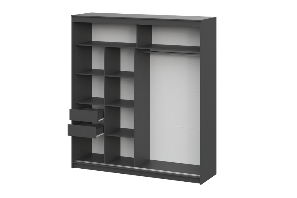 Шкаф-купе ШКП 3 (2,0) МАКС Графит серый