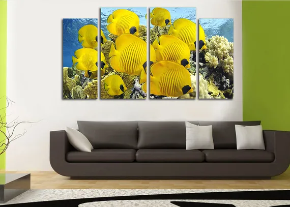 Модульная картина "Желтые рыбки"