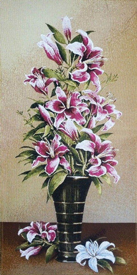 Гобеленовая картина "D. БУКЕТ ЛИЛИИ" в багетной раме, Россия.