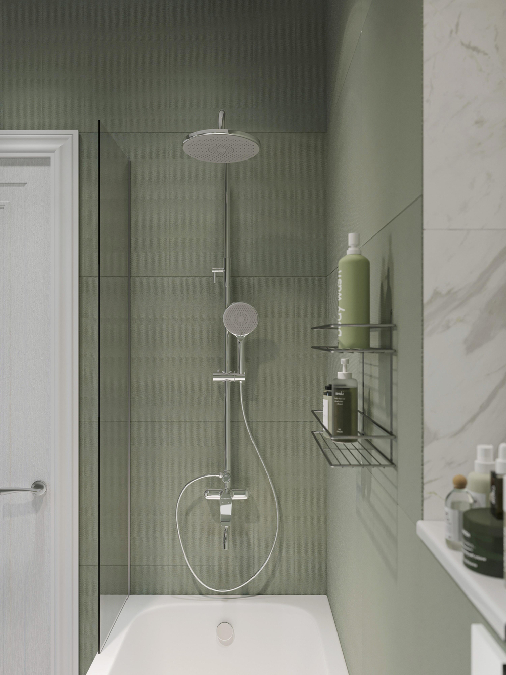 Полка для душа DIWO Смоленск П16101 подвесная, глянцевый хром