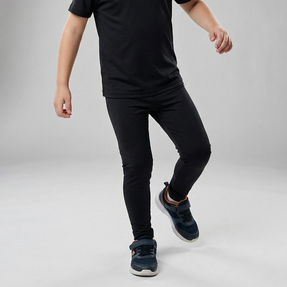 Детские компрессионные штаны Wolon Black /w ropes