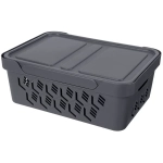 Ящик с крышкой универсальный deluxe, 380х140 мм, 12л (серый)