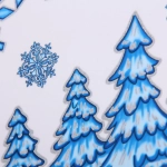 Наклейка на стекло «Волшебная зима» 41*19 см, микс