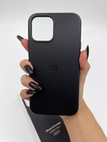 Кожаный чехол Leather Case iPhone 12 Pro Max, Black Черный