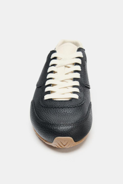 ZARA СПОРТИВНЫЕ КРОССОВКИ ИЗ КОЖИ С КОНТРАСТНЫМИ ДЕТАЛЯМИ, ЧЕРНЫЙ