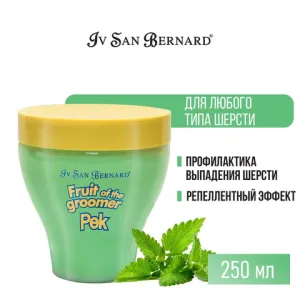 Восстанавливающая маска Iv San Bernard Fruit of the Groomer Mint для любого вида шерсти с витамином В6