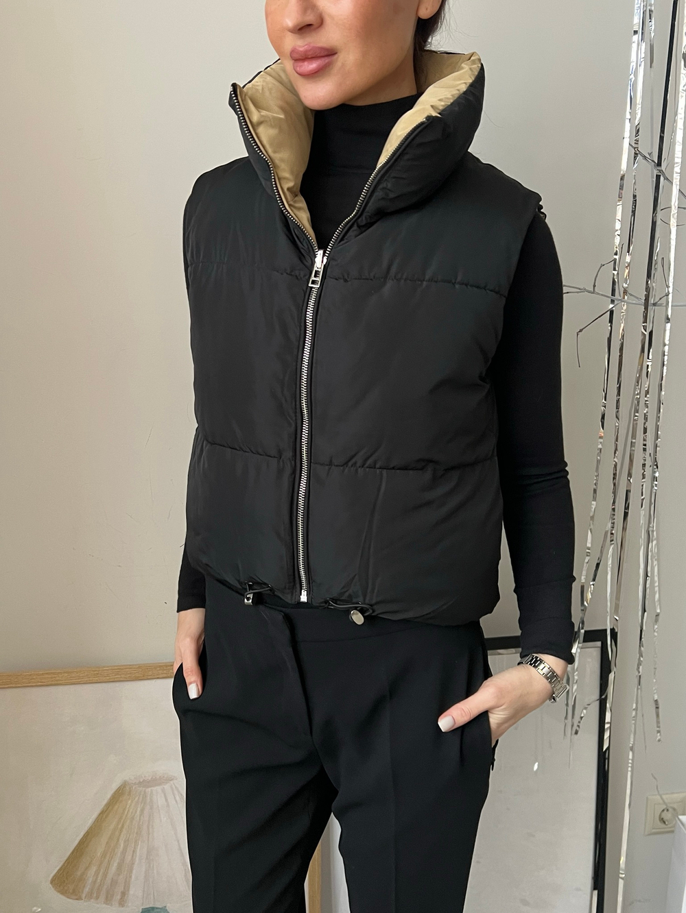 Утепленный жилет Bershka двухсторонний, XS