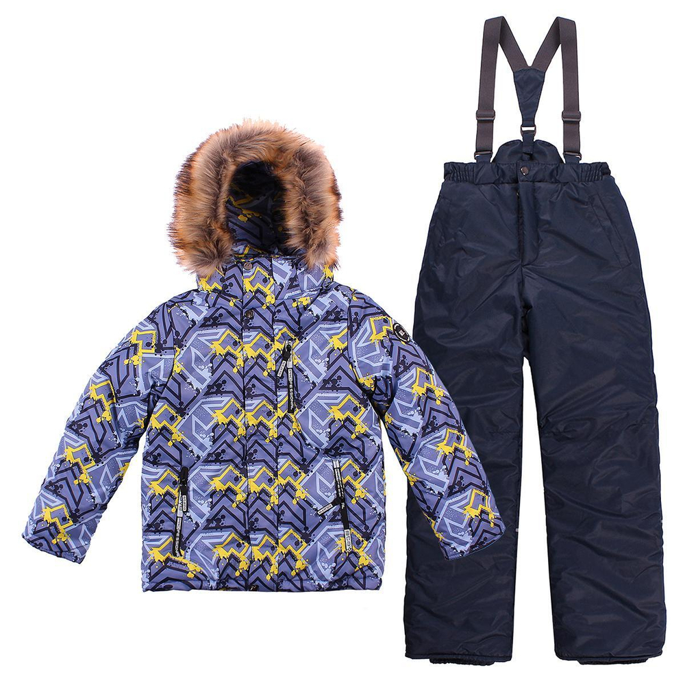 Комплект зимний д/мальчика "Ребус" А 04-23 р.140, джинс. (Rusland)