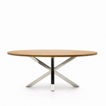 Овальный стол ARYA Argo из массива акации и нержавеющей стали 200x100