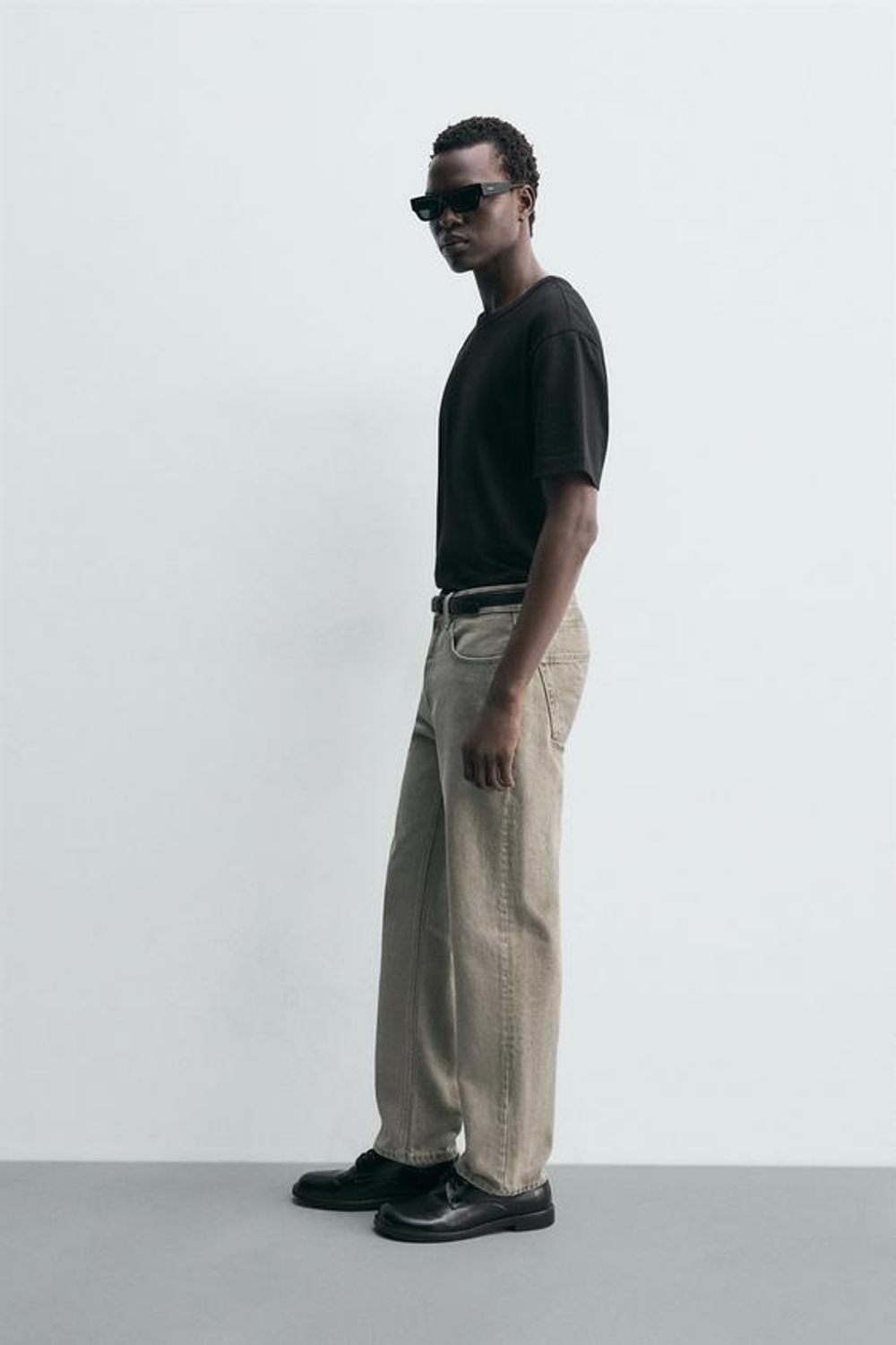 ZARA ДЖИНСЫ REGULAR FIT, СЕРО-КОРИЧНЕВЫЙ