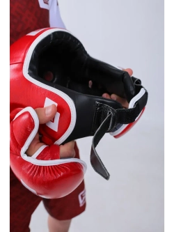 Соревновательный аккредитованный шлем из эко кожи