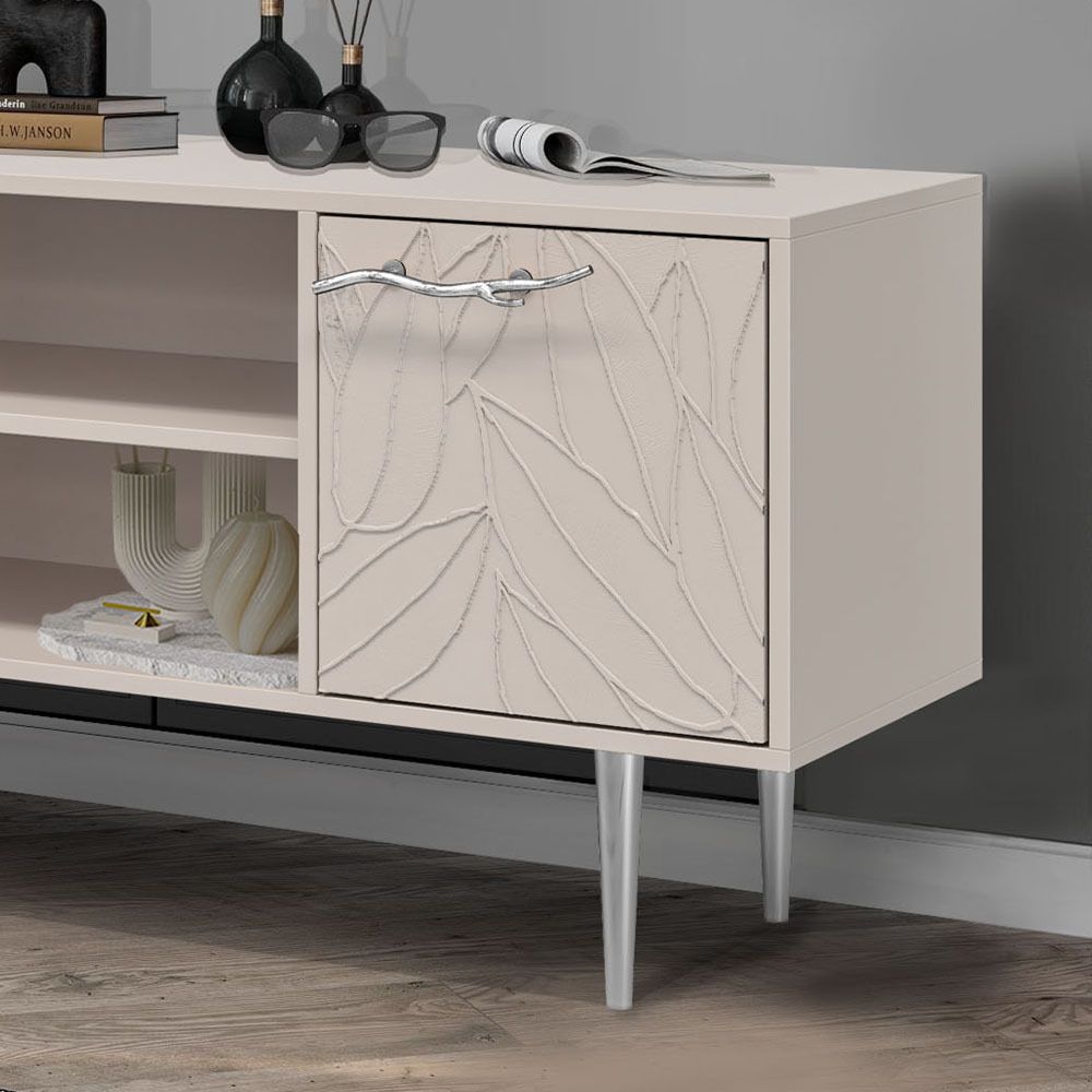 Тумба под ТВ Арт Колор leaves 155см Стайл Сильвер Серый агат