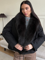 Парка Extra Lux с натуральным мехом черный