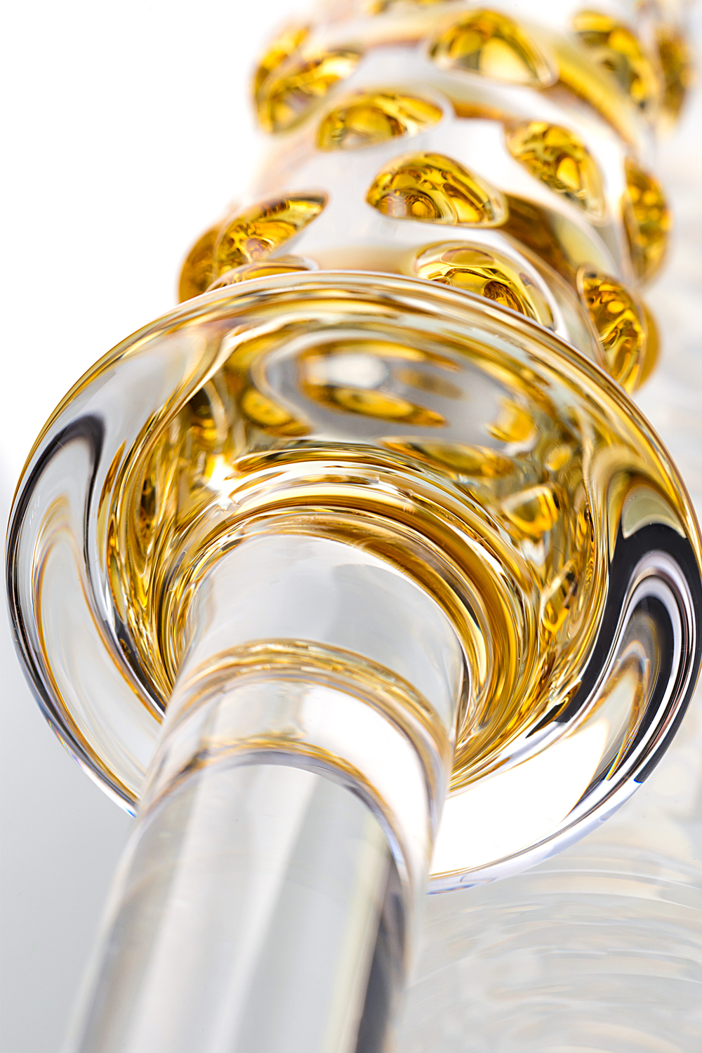 Фаллоимитатор стеклянный желтый 23,5 см