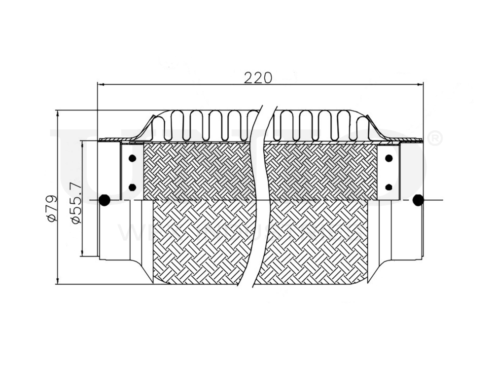 Гофра глушителя 55x220 мм InnerBraid UNIO EXP-55220