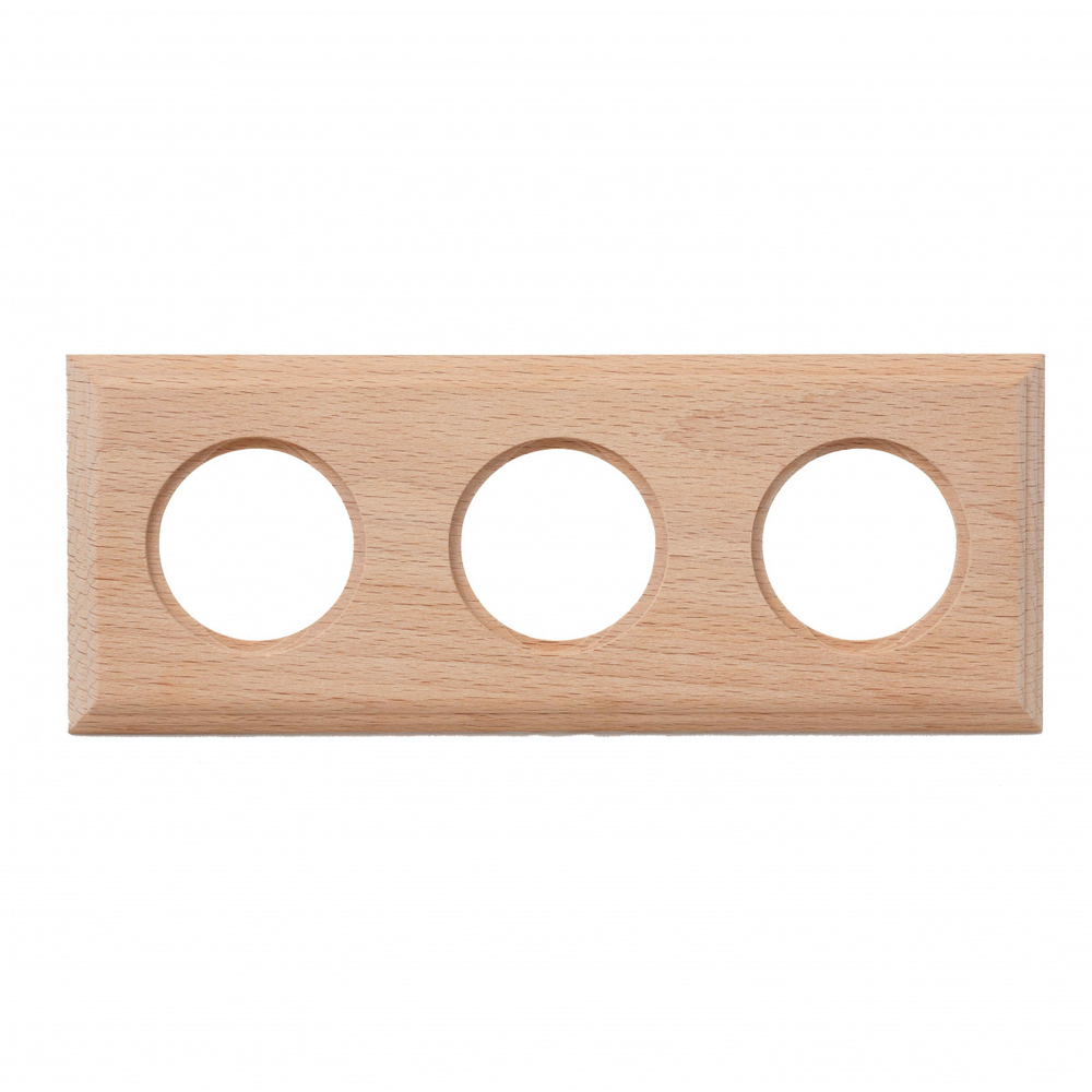 Рамка 3-х постовая для скрытого монтажа (дерево, Натурэль) BF4-630-10