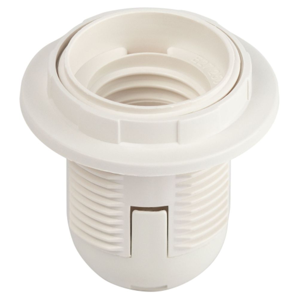 Патрон ЭРА Е27 с кольцом пластик белый без наклейки групповая упаковка 50 шт | Патроны, переходники, ПРА