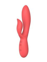 Коралловый вибратор-кролик из силикона Isida - 21 см.