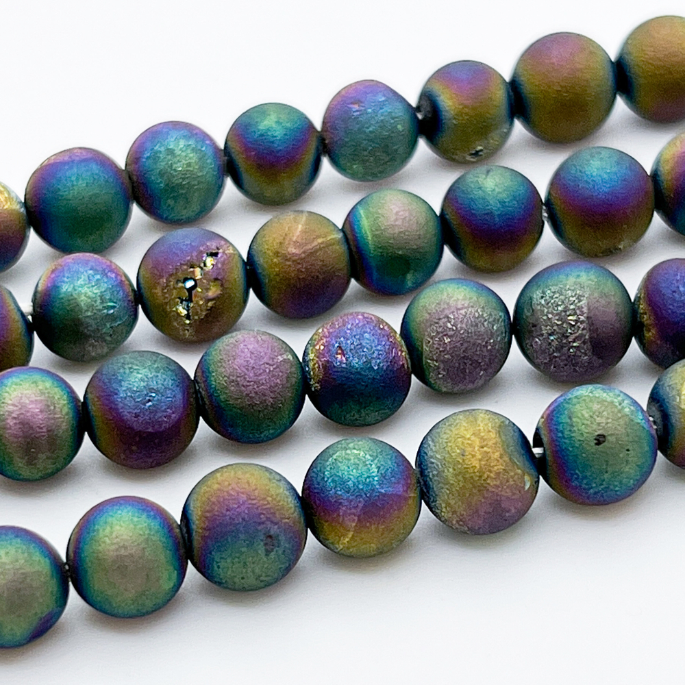 Кварц тонированный, диаметр 8,1-8,5 мм, цена за 23 шт (1/2 нити)