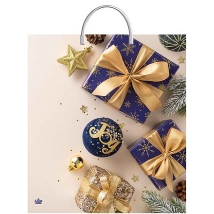 Новогодние пакеты "Бежевое настроение" 40х44+5см 100мкм (10/100шт)