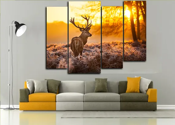 Модульная картина "Одинокий олень"