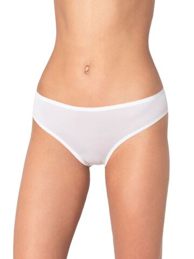 Бамбуковые трусики-слипы с кружевными элементами (Размер: S) (Цвет: белый)