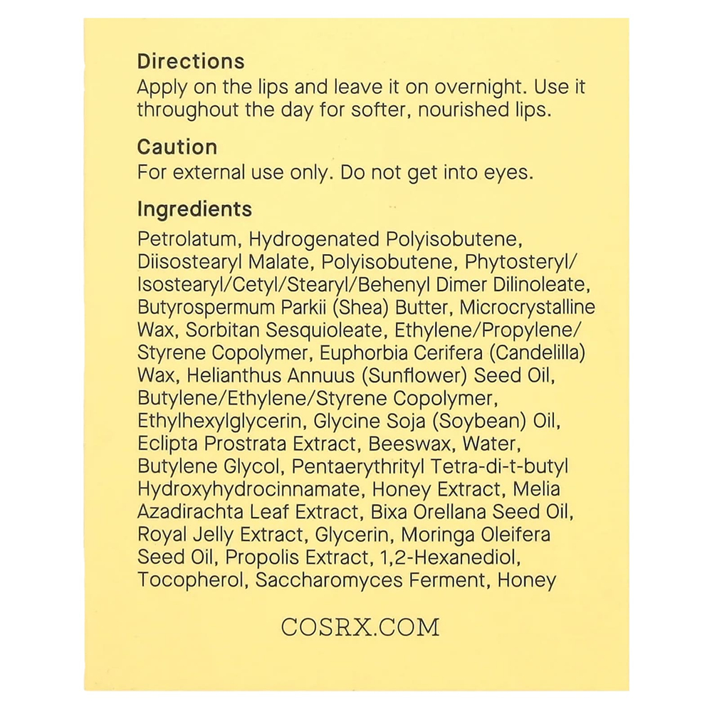 CosRx, Lip Sleep, ночная маска для губ с прополисом, 20 г (0,7 унции)