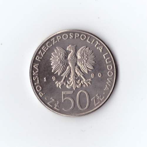 50 злотых 1980г. Польша. Польские правители-князь Болеслав I Храбрый